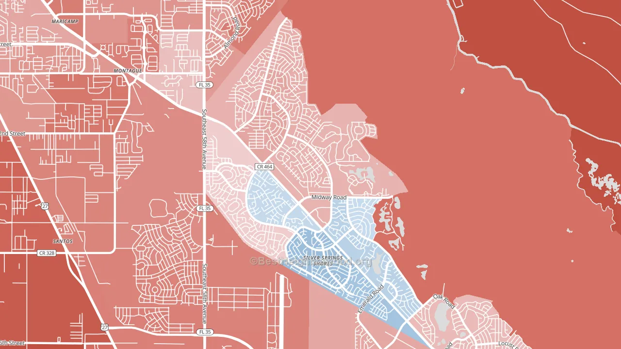 34472, FL block-group political-lean map