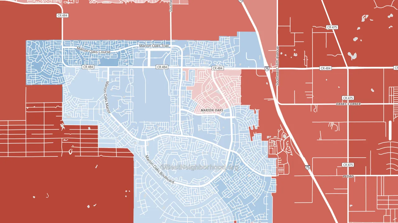34473, FL block-group political-lean map
