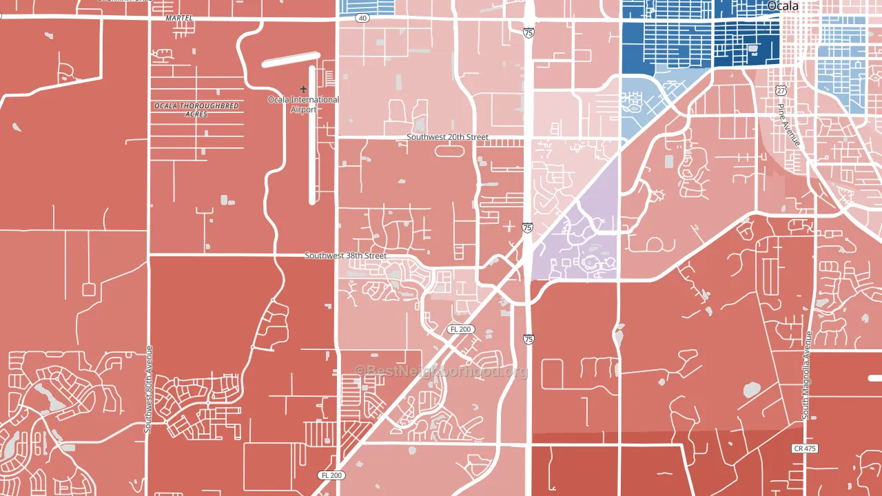 34474, FL block-group political-lean map