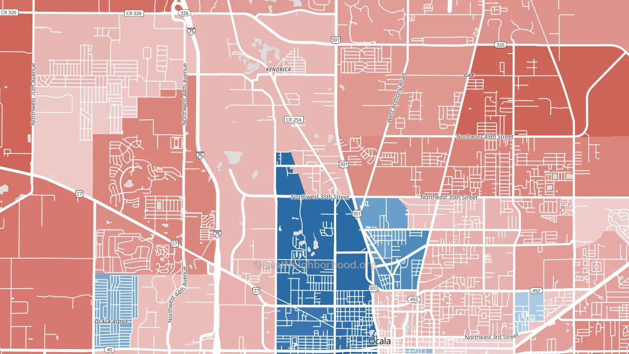 34475, FL block-group political-lean map