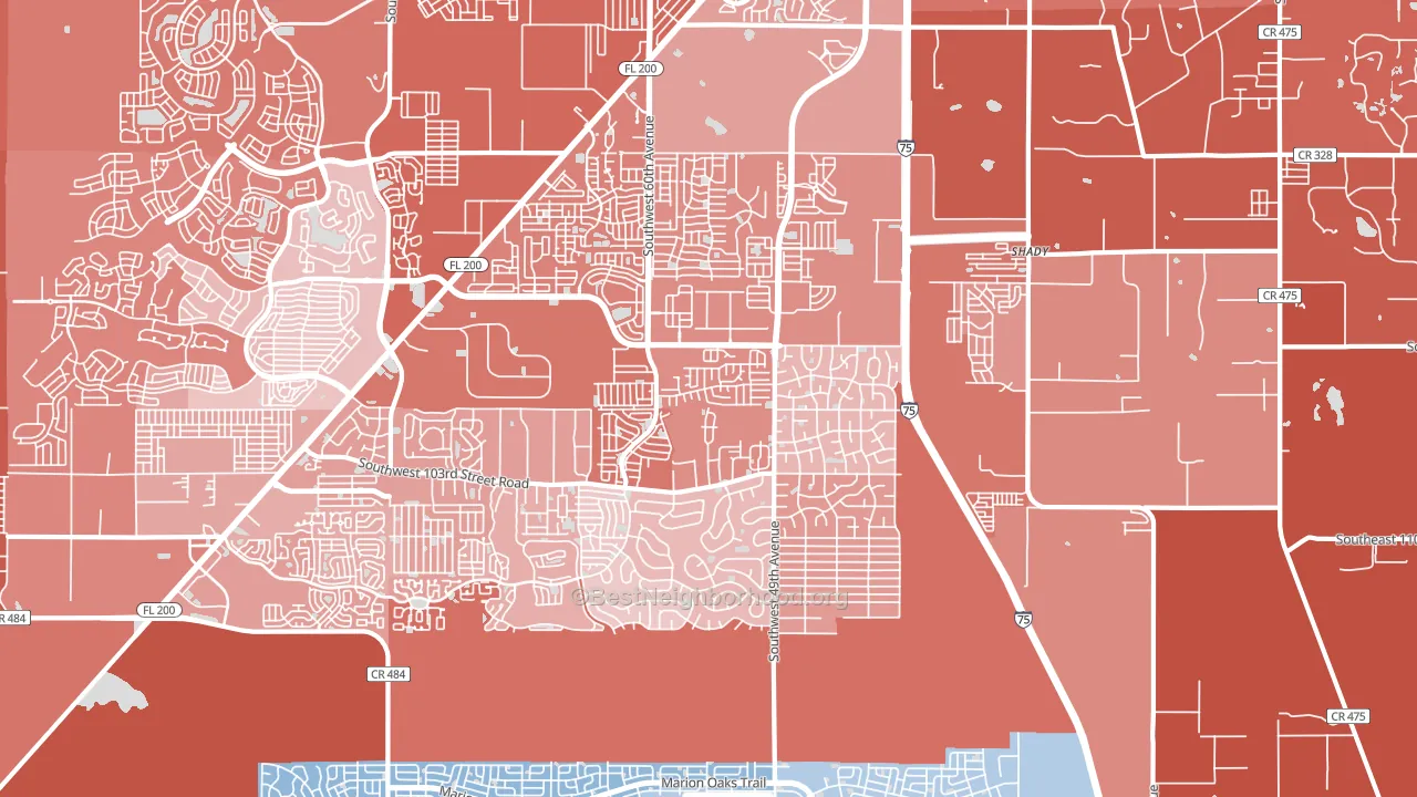34476, FL block-group political-lean map
