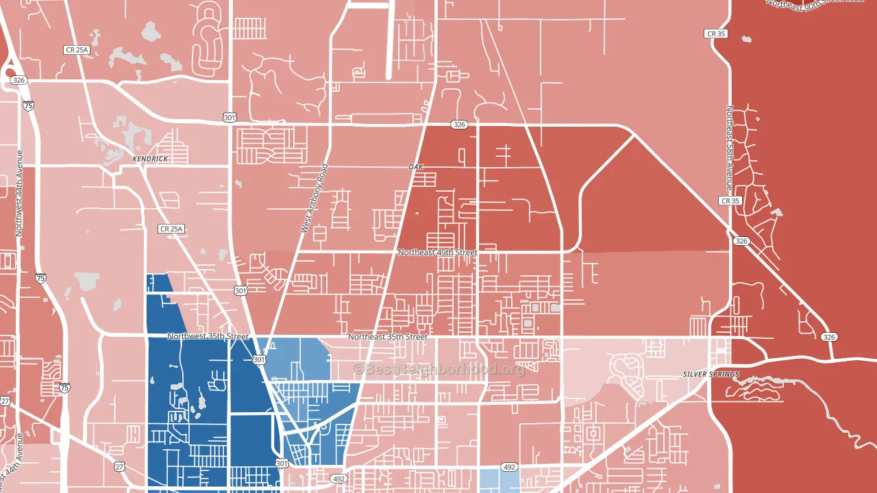 34479, FL block-group political-lean map