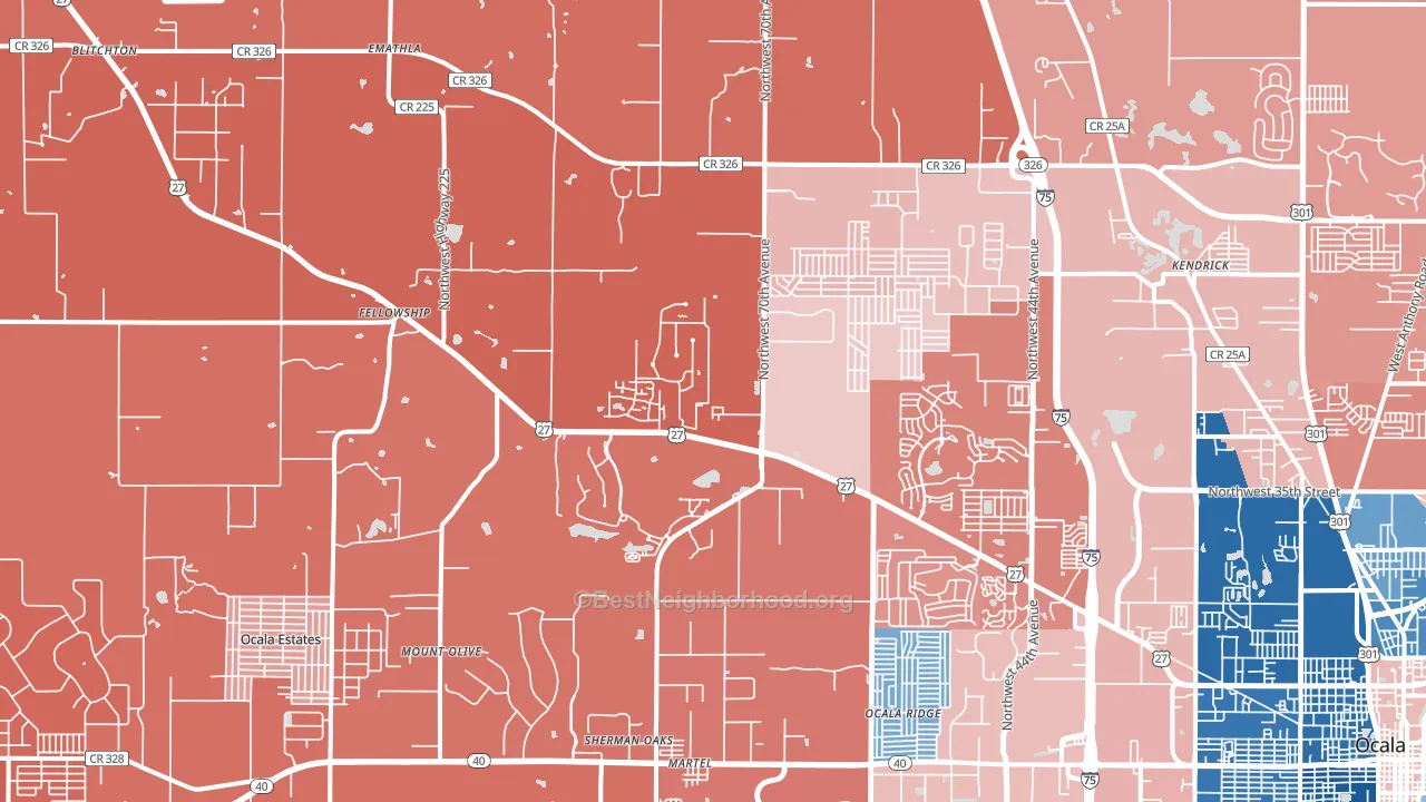 34482, FL block-group political-lean map