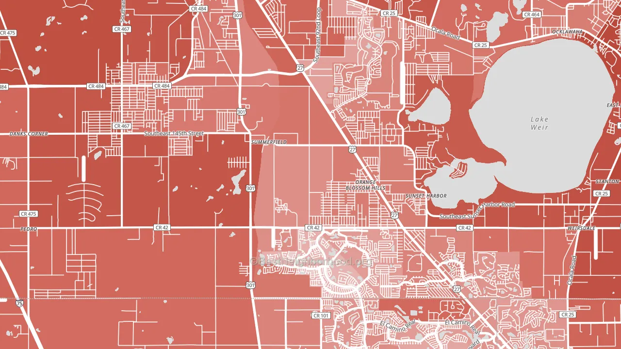 34491, FL block-group political-lean map