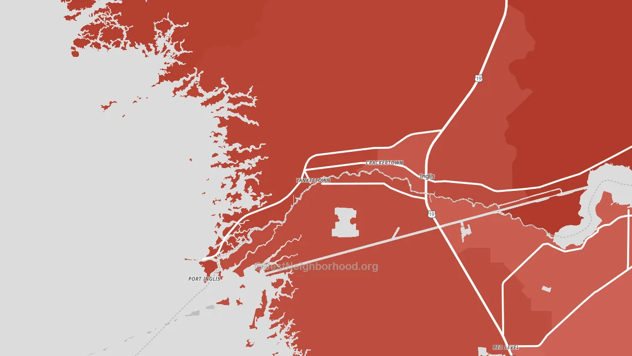 34498, FL block-group political-lean map