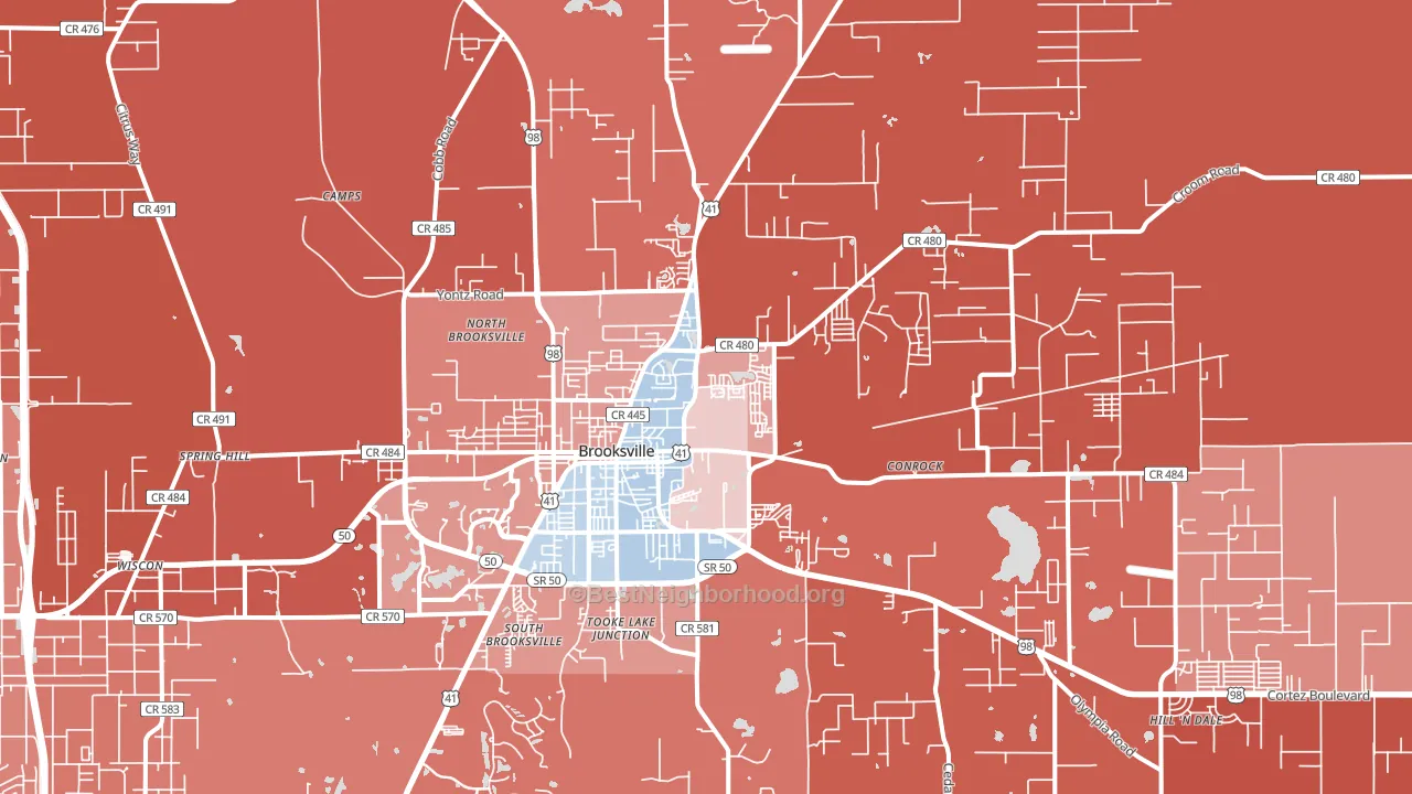 34601, FL block-group political-lean map