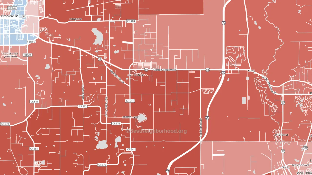 34602, FL block-group political-lean map