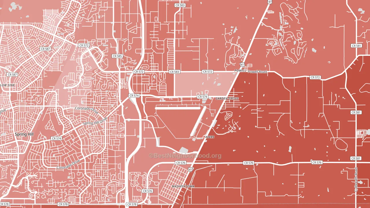 34604, FL block-group political-lean map