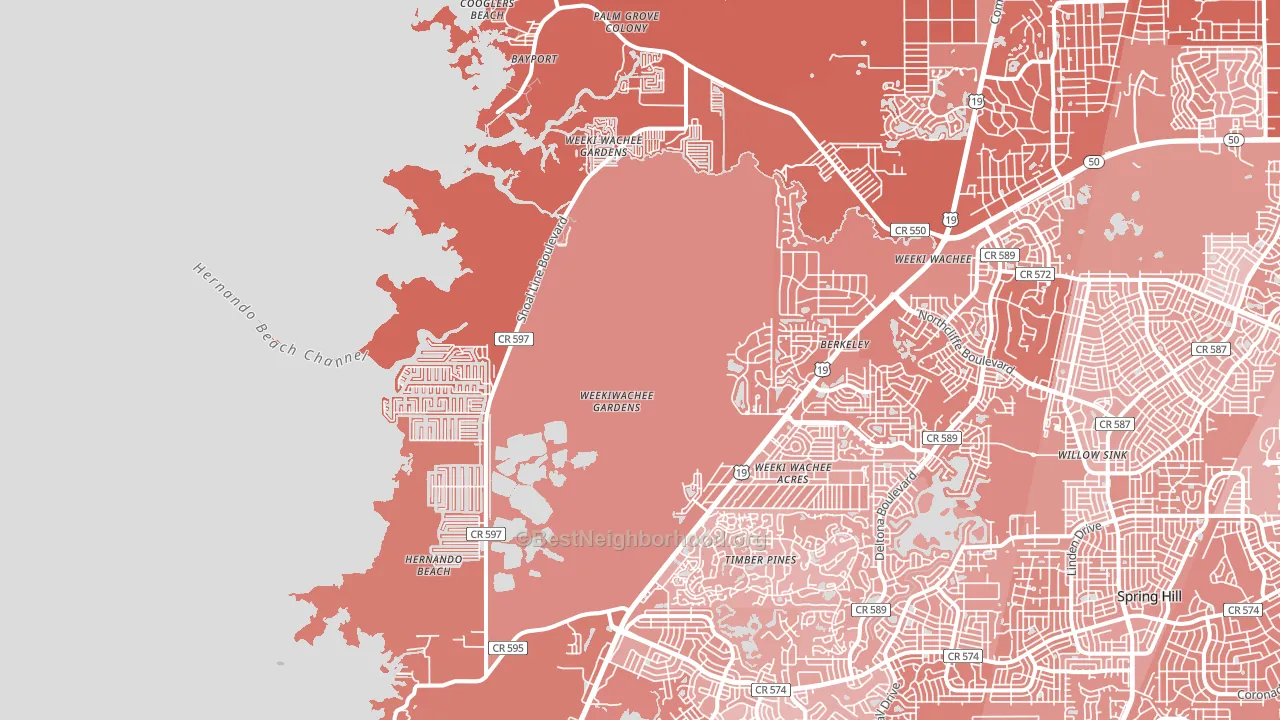 34607, FL block-group political-lean map