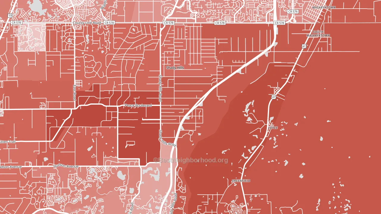 34610, FL block-group political-lean map