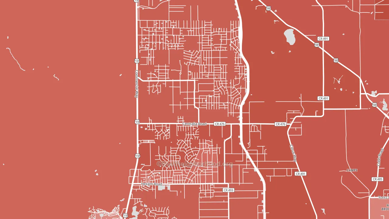 34614, FL block-group political-lean map