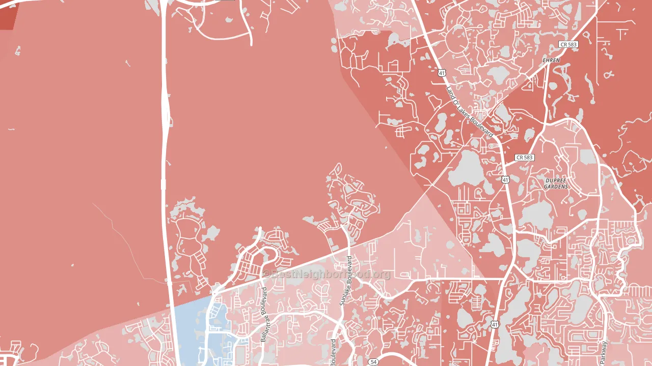 34638, FL block-group political-lean map