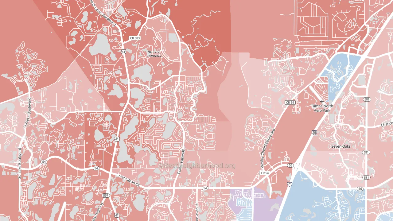 34639, FL block-group political-lean map