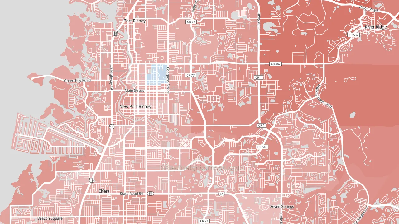 34653, FL block-group political-lean map