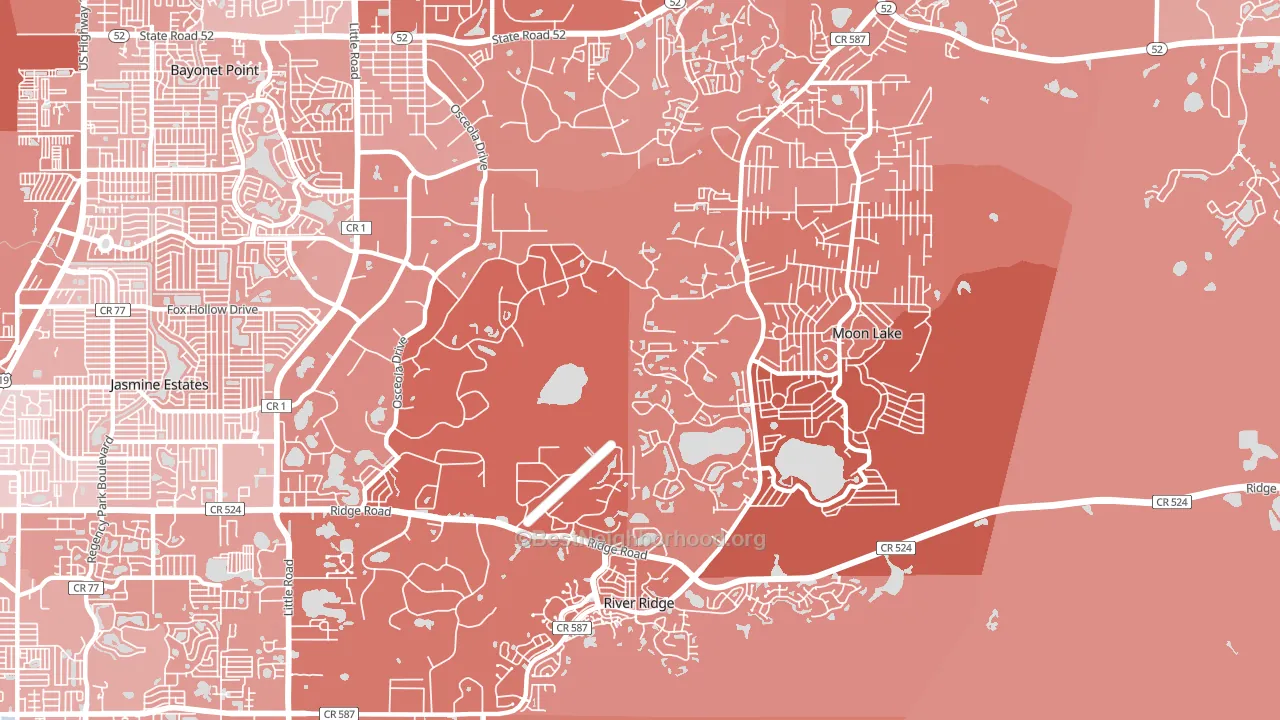 34654, FL block-group political-lean map