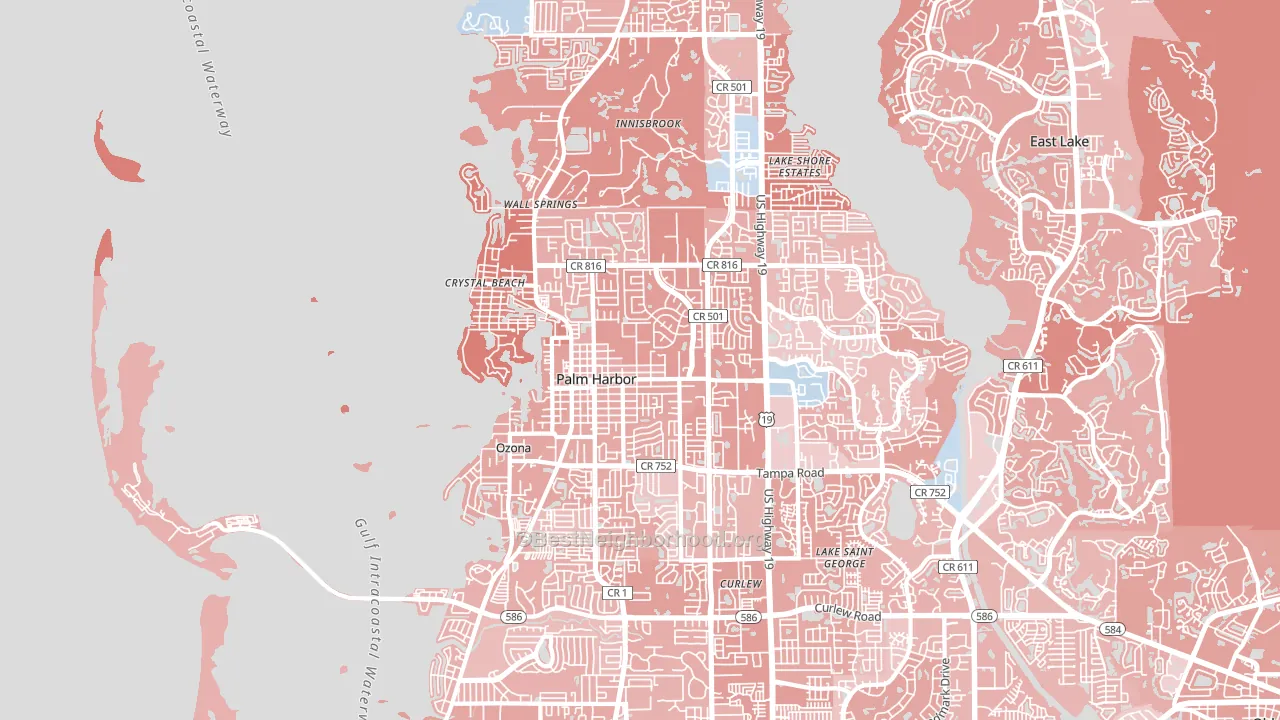 34683, FL block-group political-lean map
