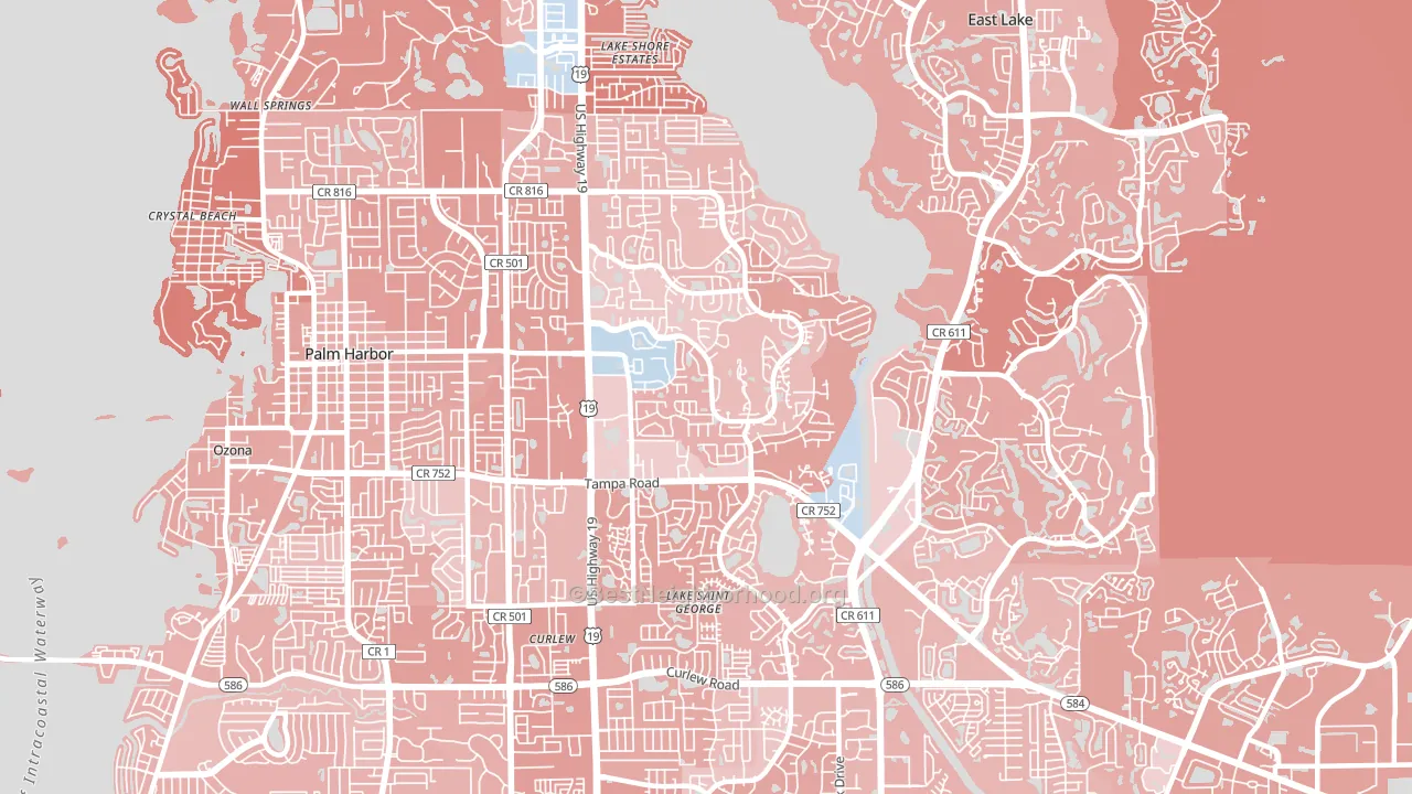 34684, FL block-group political-lean map