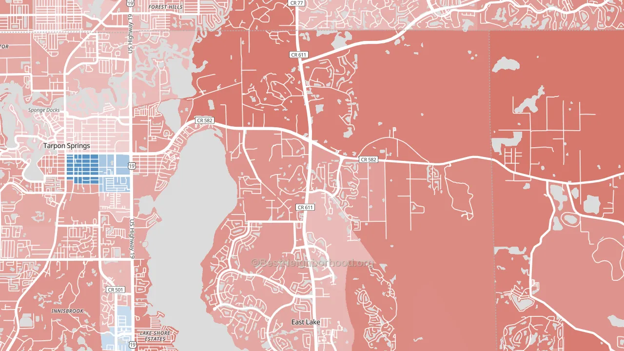 34688, FL block-group political-lean map