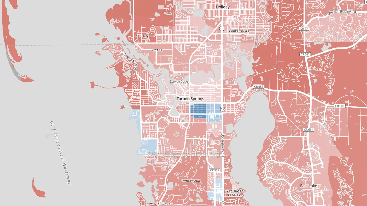 34689, FL block-group political-lean map