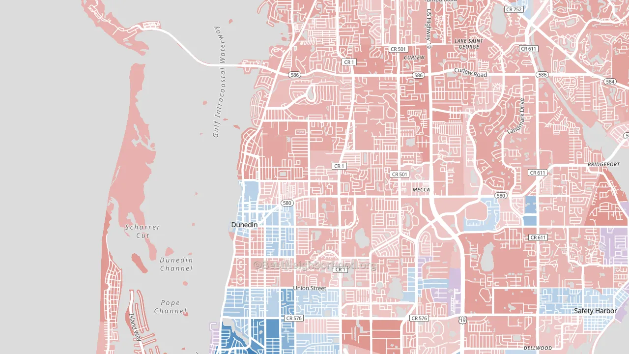 34698, FL block-group political-lean map