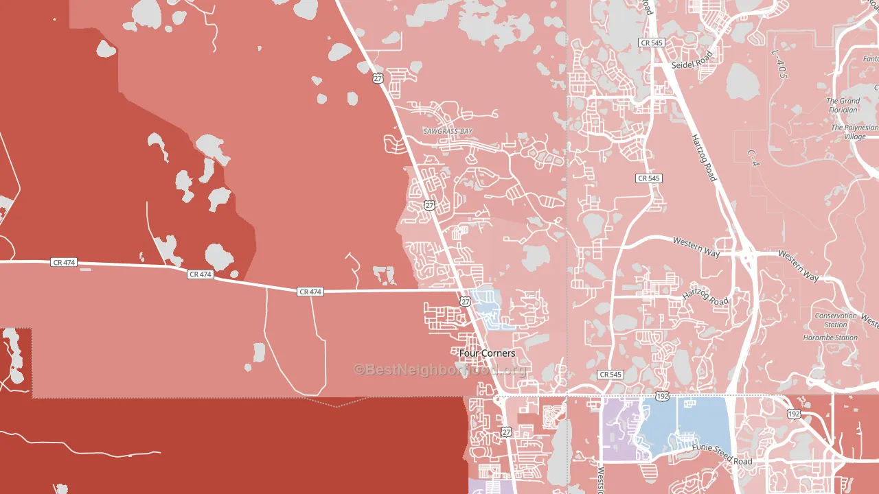 34714, FL block-group political-lean map