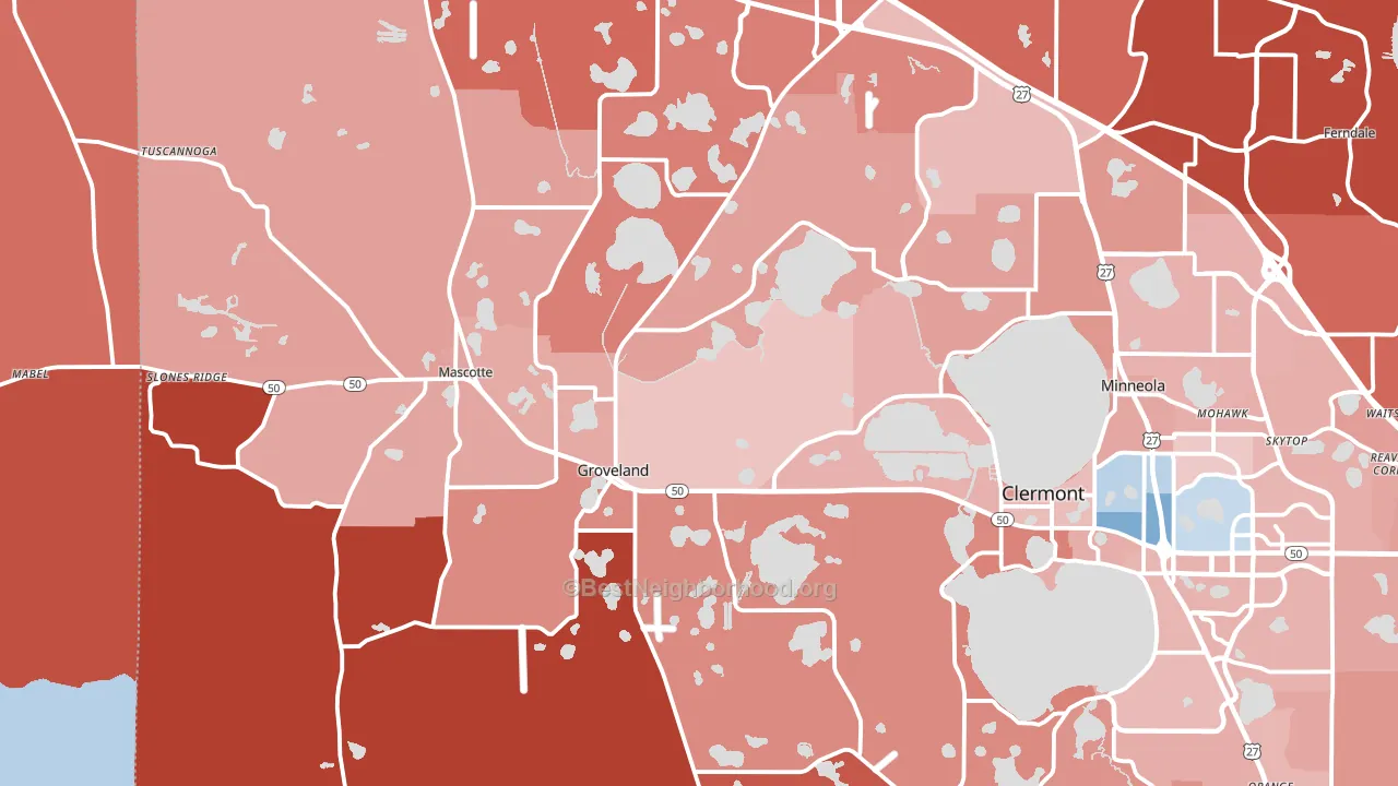 34736, FL block-group political-lean map