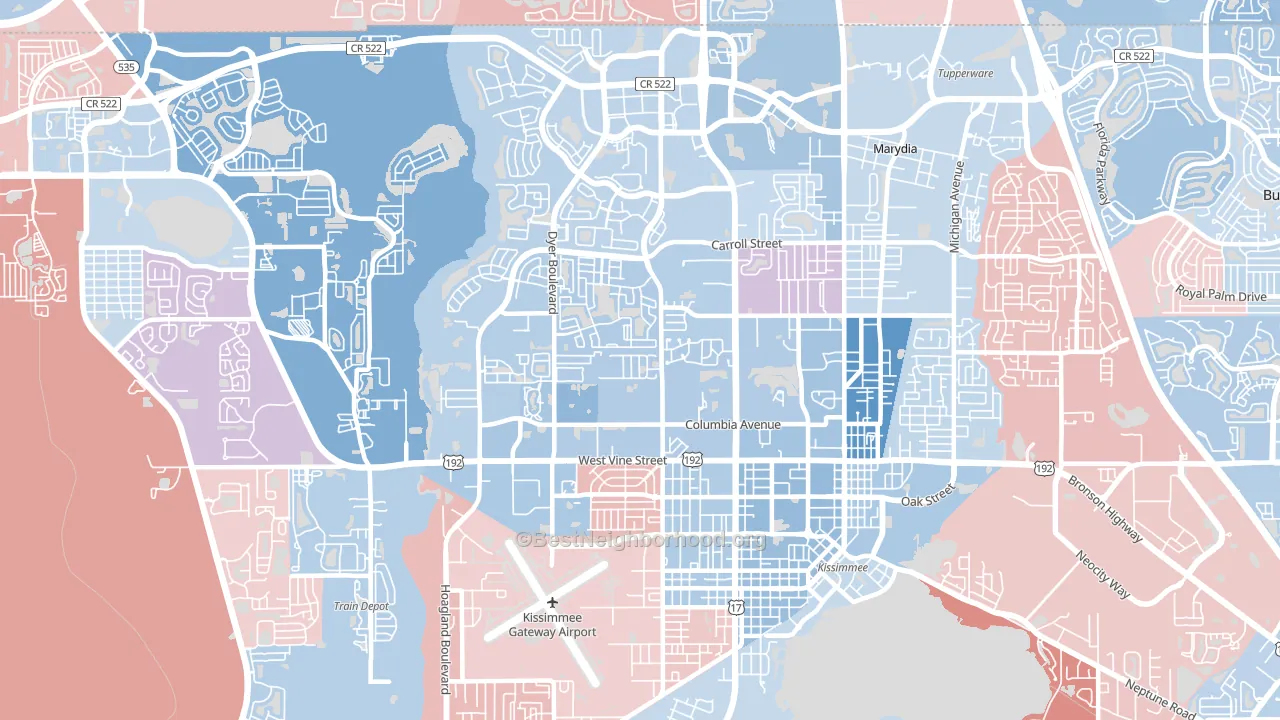 34741, FL block-group political-lean map