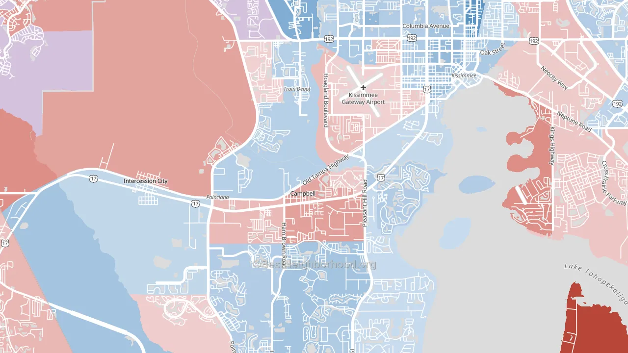 34746, FL block-group political-lean map