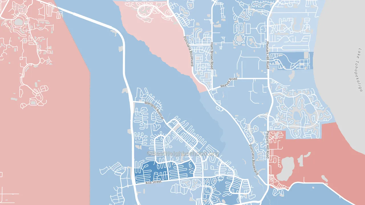 34758, FL block-group political-lean map