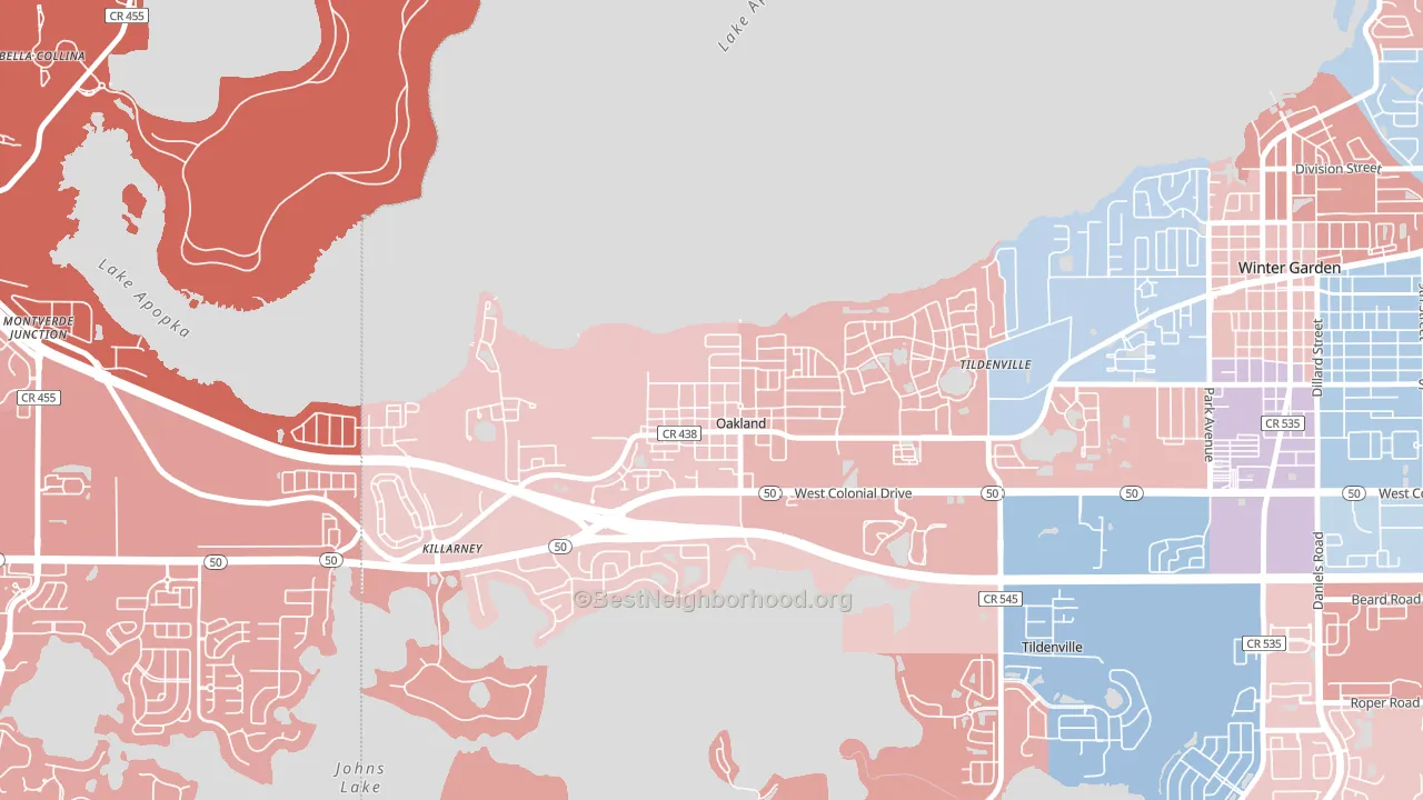 34760, FL block-group political-lean map