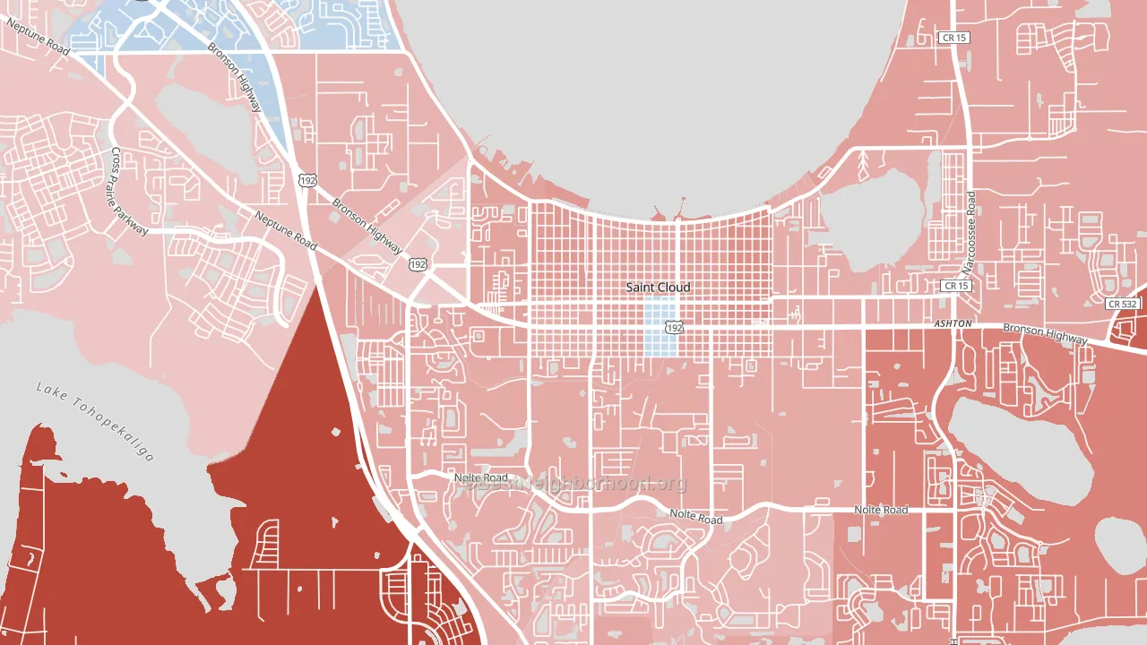 34769, FL block-group political-lean map