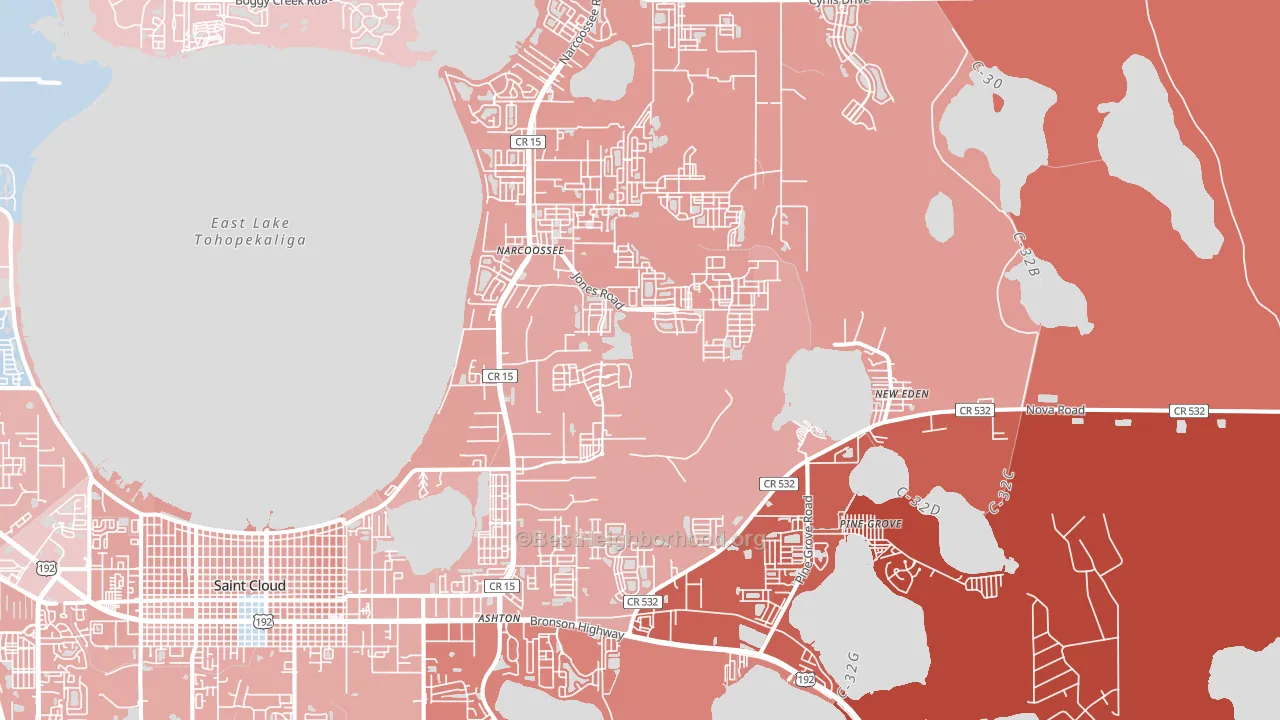34771, FL block-group political-lean map