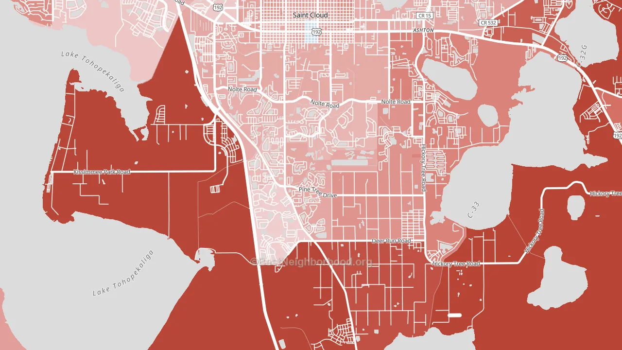 34772, FL block-group political-lean map