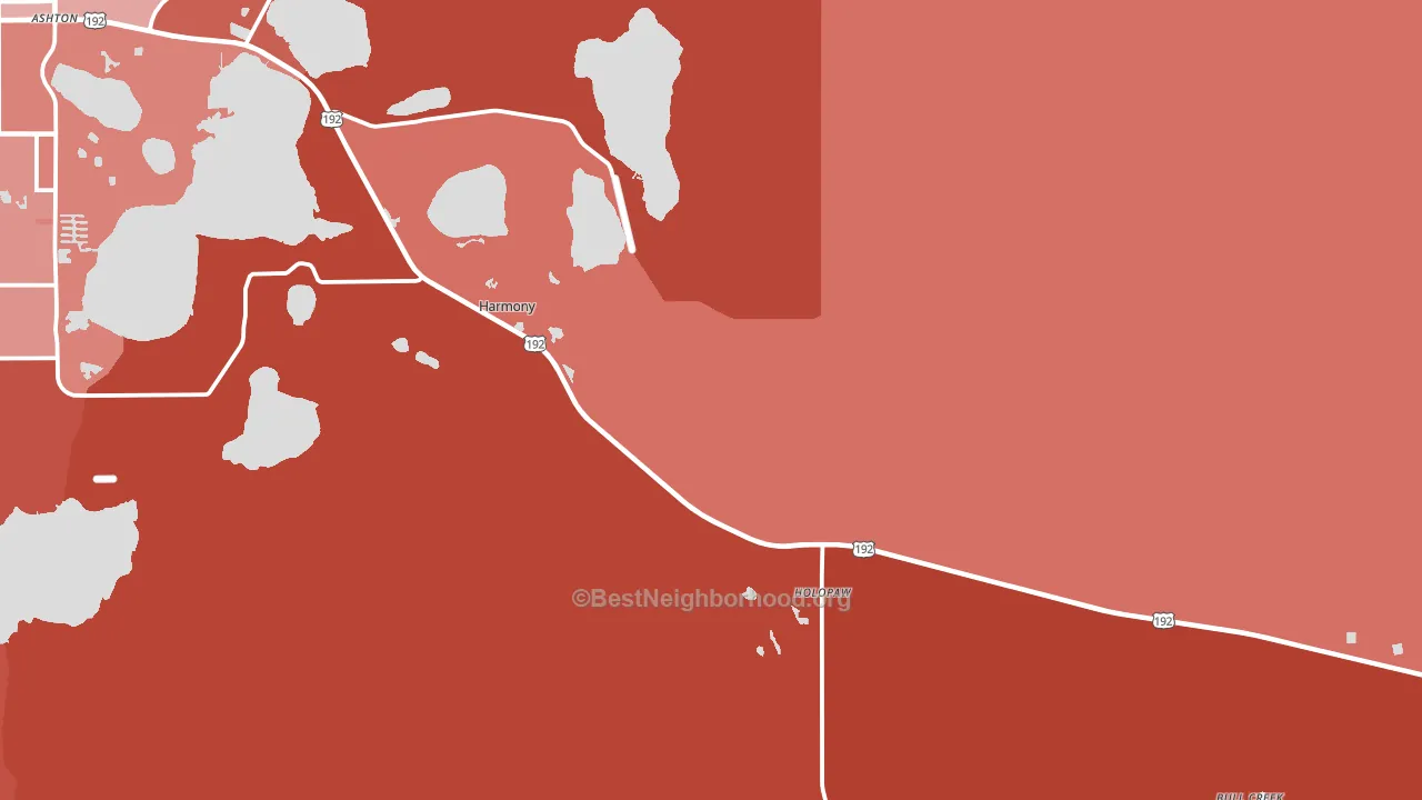34773, FL block-group political-lean map