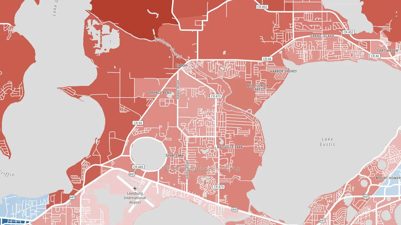 34788, FL block-group political-lean map