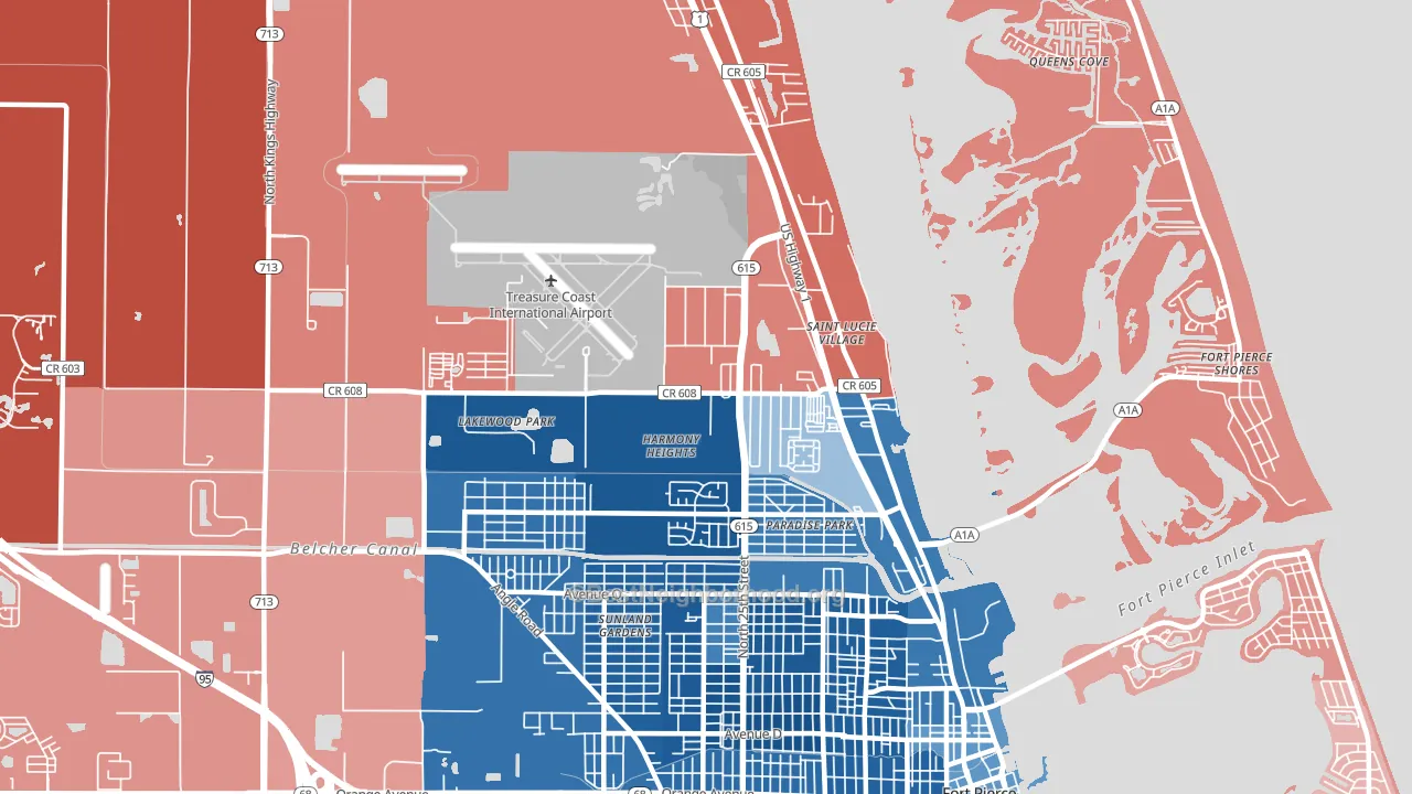 34946, FL block-group political-lean map
