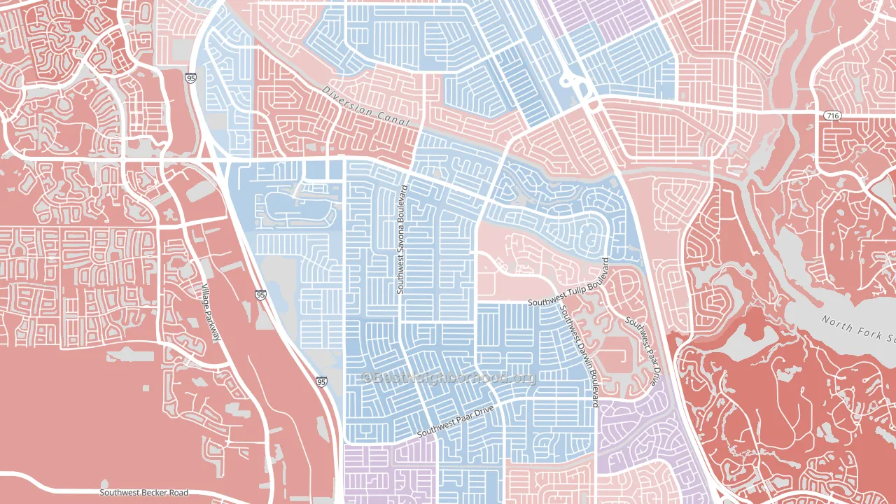 34953, FL block-group political-lean map