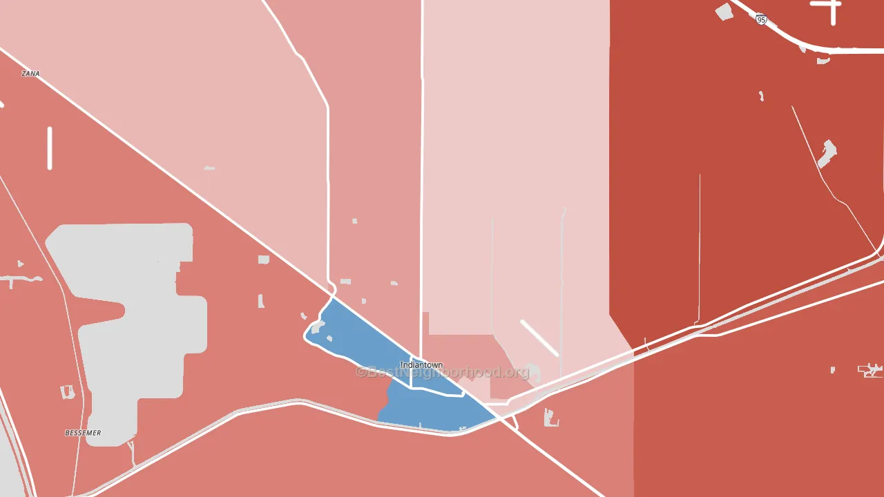 34956, FL block-group political-lean map