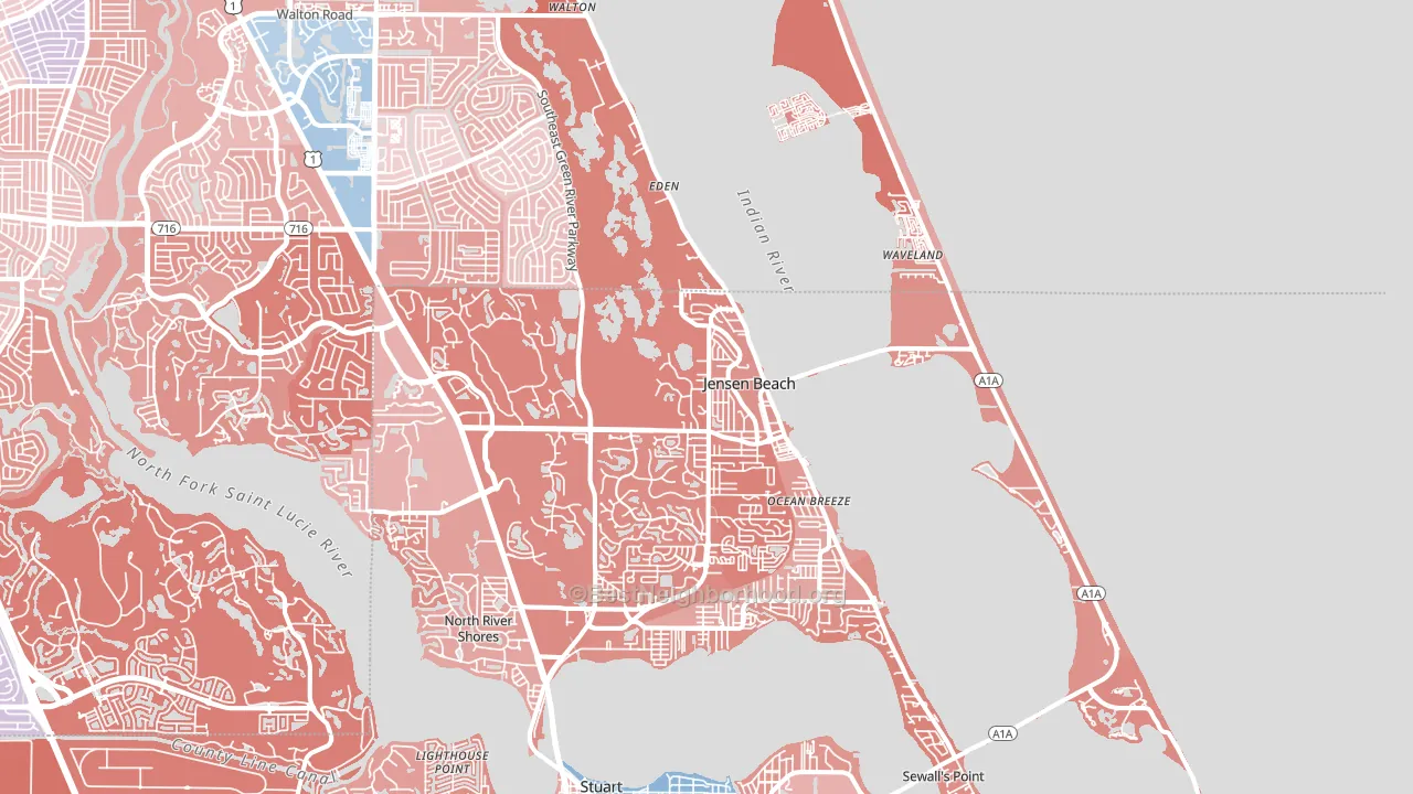 34957, FL block-group political-lean map