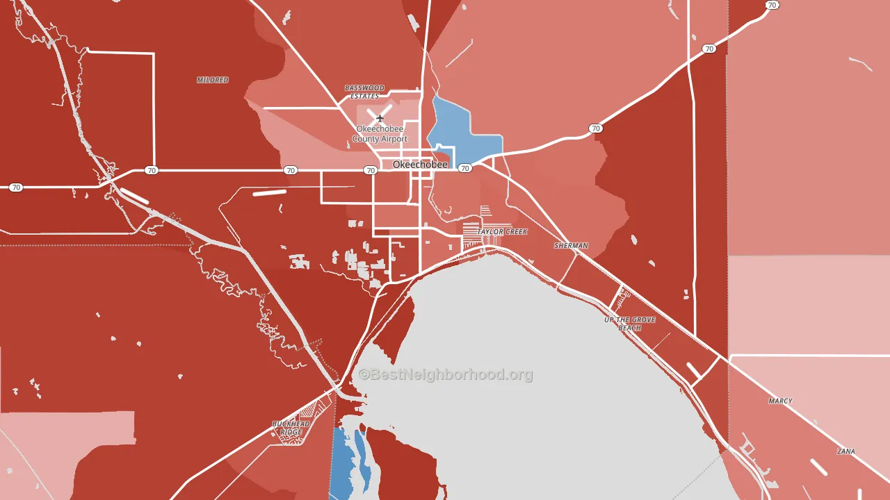 34974, FL block-group political-lean map