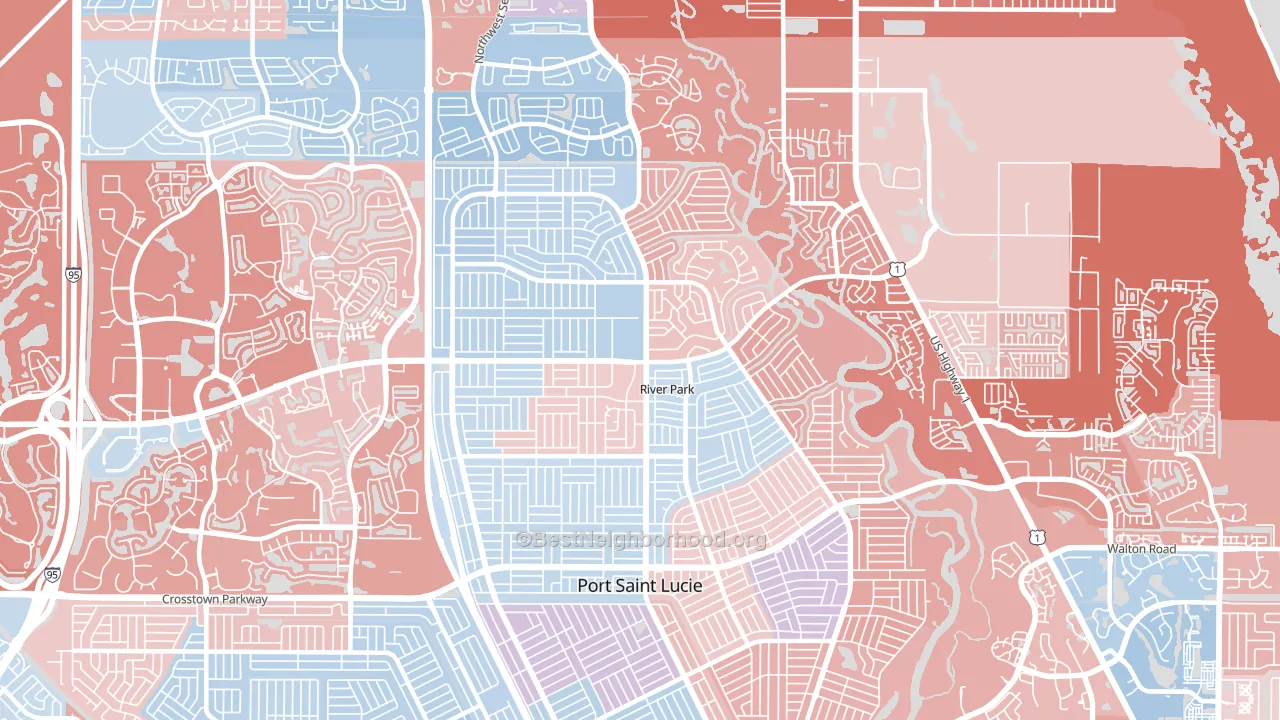 34983, FL block-group political-lean map