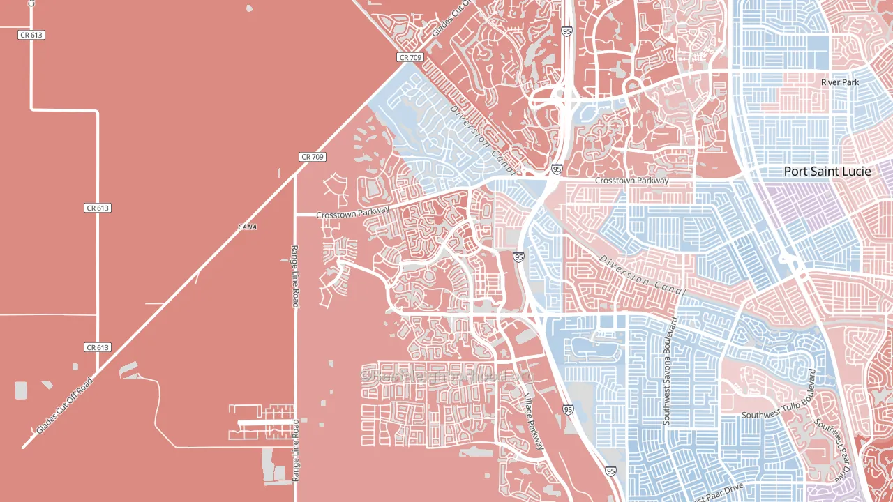34987, FL block-group political-lean map