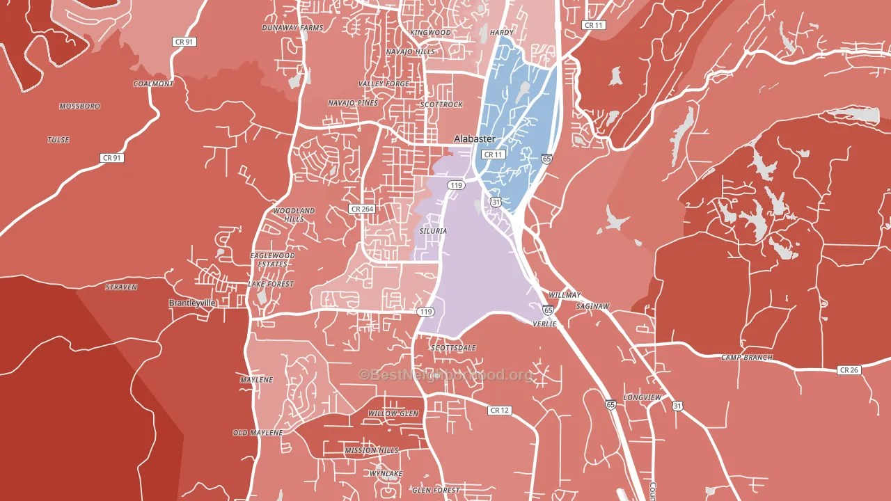 35007, AL block-group political-lean map