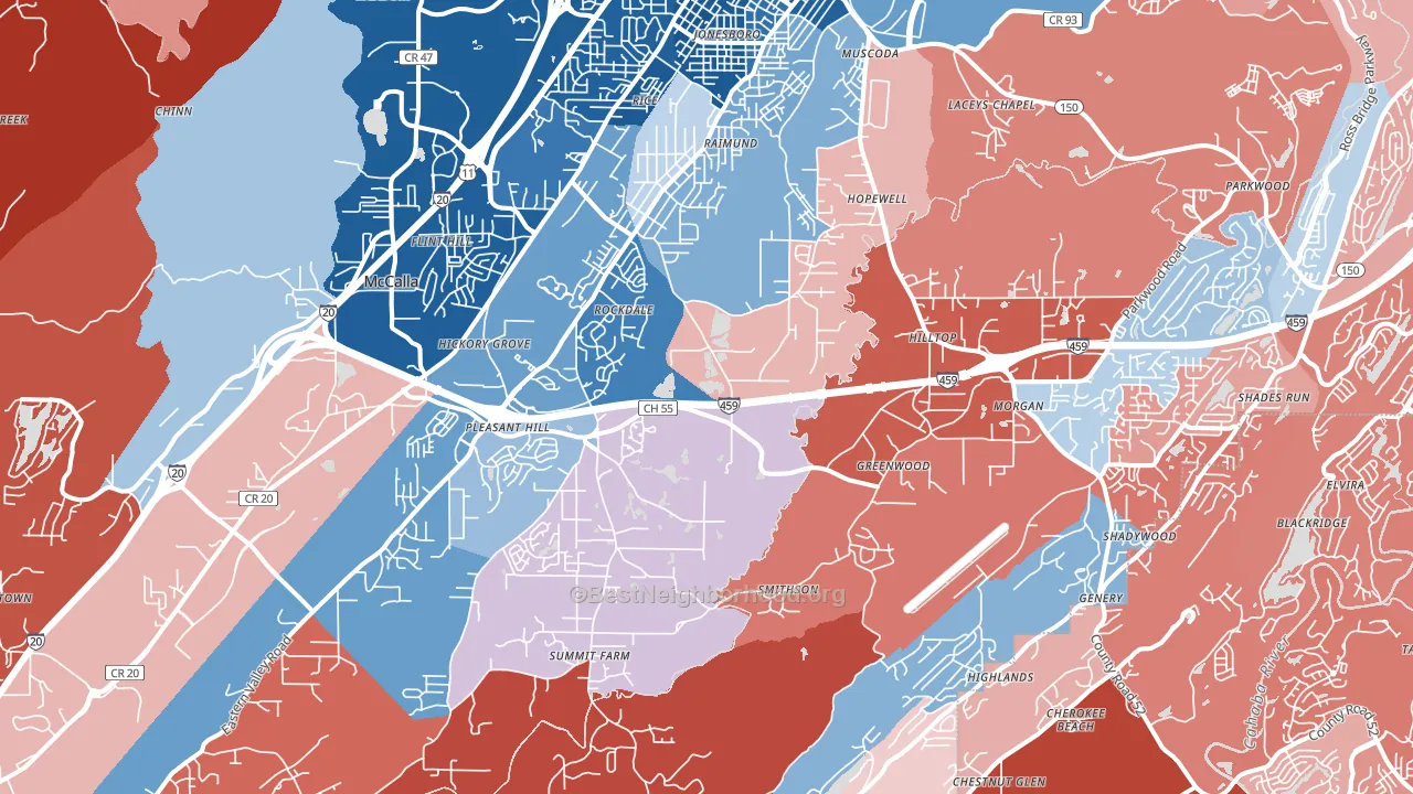 35022, AL block-group political-lean map
