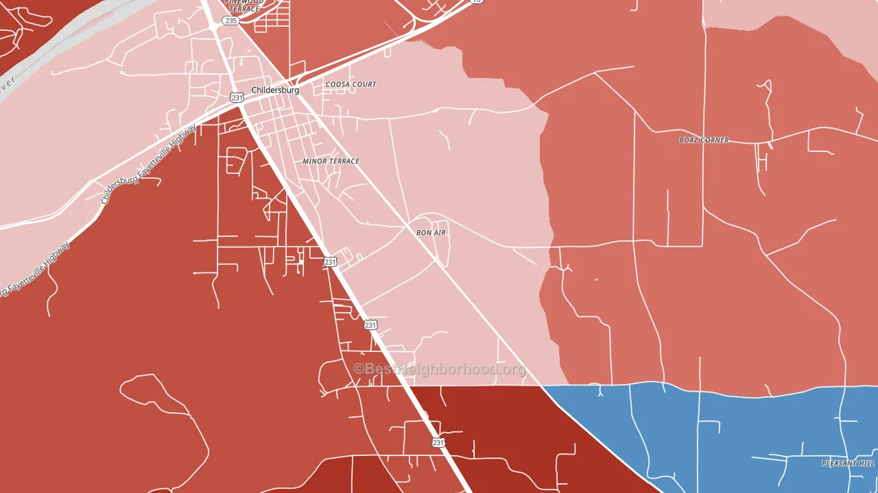 35032, AL block-group political-lean map