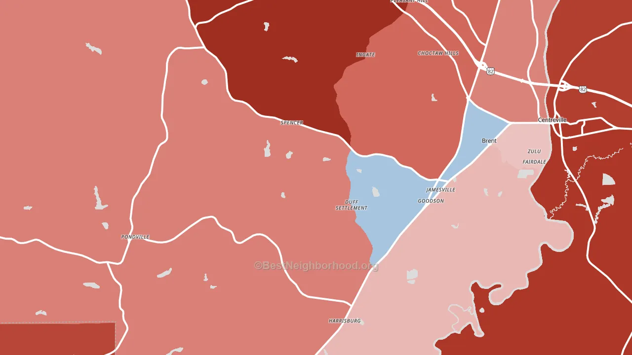 35034, AL block-group political-lean map