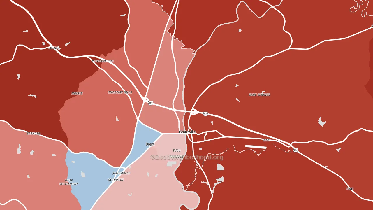 35042, AL block-group political-lean map