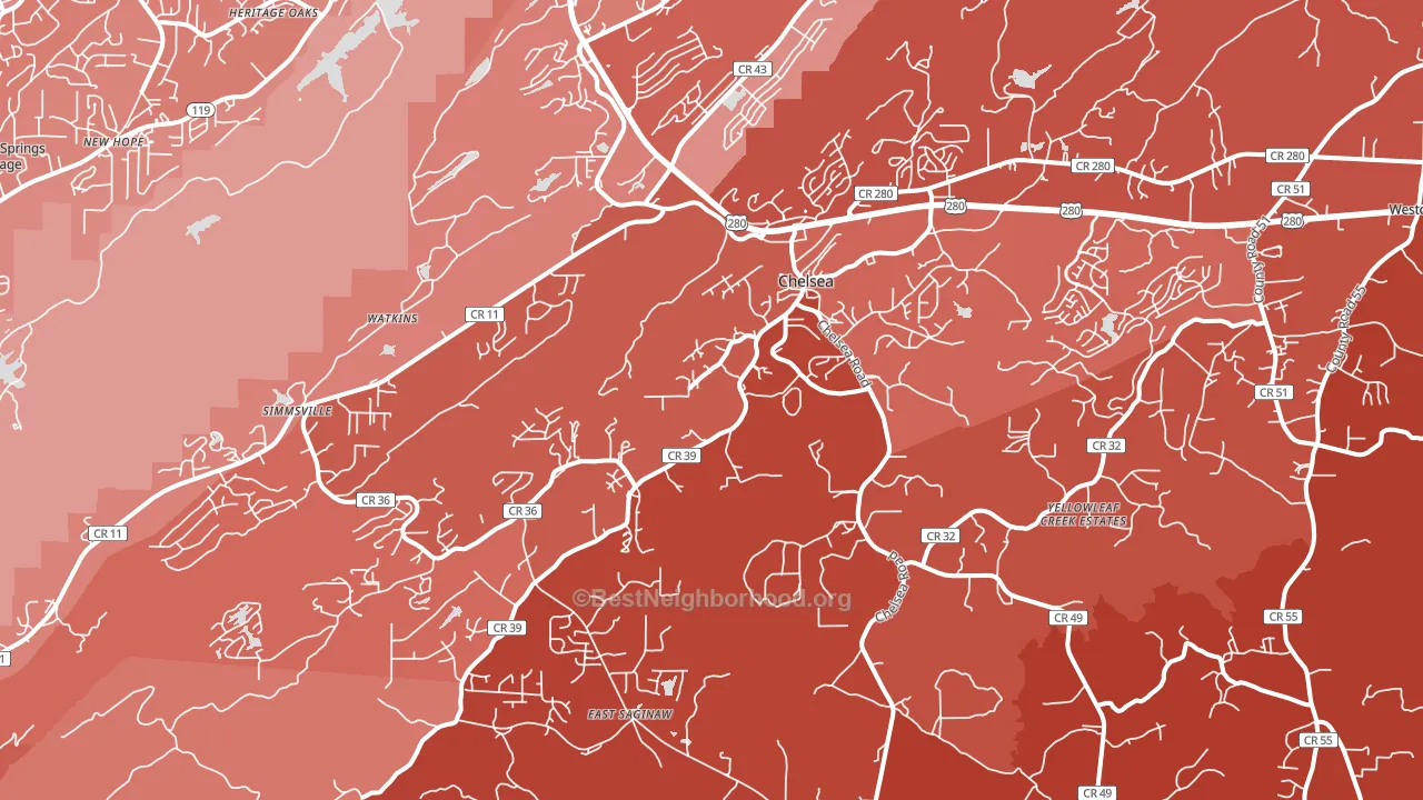 35043, AL block-group political-lean map