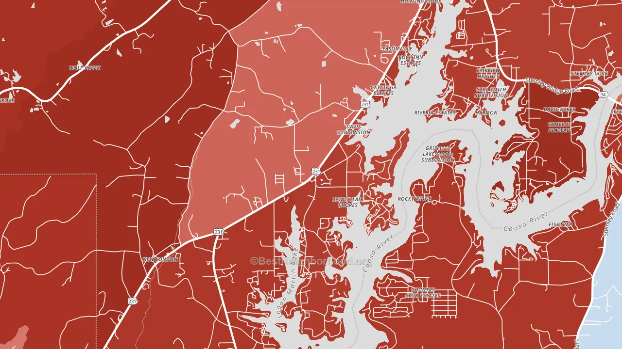 35054, AL block-group political-lean map