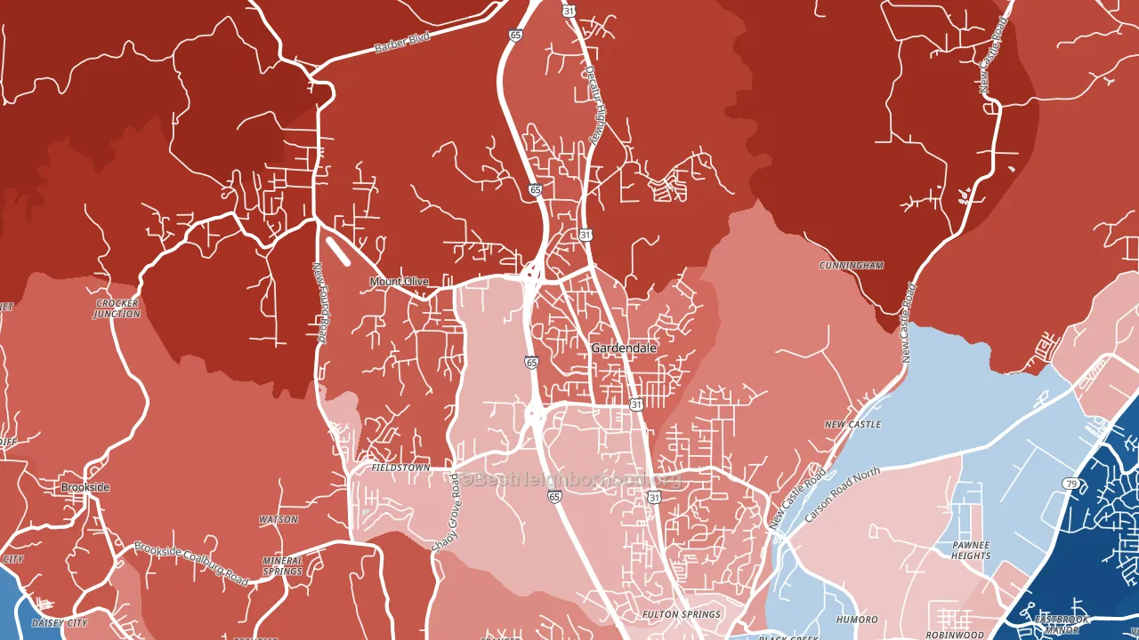 35071, AL block-group political-lean map